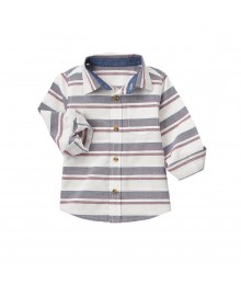 crazy 8 white/greyburgundy l/s shirt 