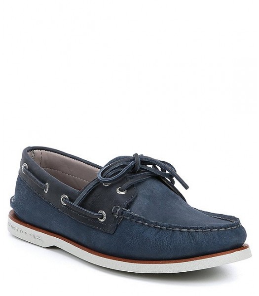 Sperry Top-Sider Blue/Navy Gold Cup Nubuck/Suede Original Boat Shoe ...