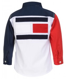 Tommy Hilfiger White/Red/Blue L/S Coloe Block Shirt 