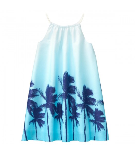 Crazy 8 Blue Beach Palm 2 Tone Dress 