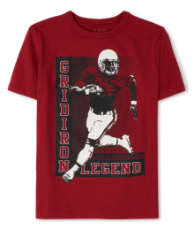 Childrens Place Red American Football Player Graphic Tee