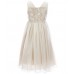 Bonnie Jean Ivory Shirred Shoulder Beaded Waist Dress 