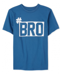 Childrens Place Light Blue #Bro Graphic Tee