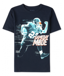 Childrens Place Navy Game Day Mode Graphic Tee.