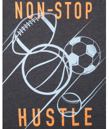 Childrens Place Black Non Stop Hustler Graphic Tee 