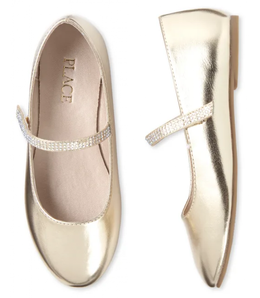 Ballet Shoes Children's Place Gold Shoes Girls Glitter Ballet