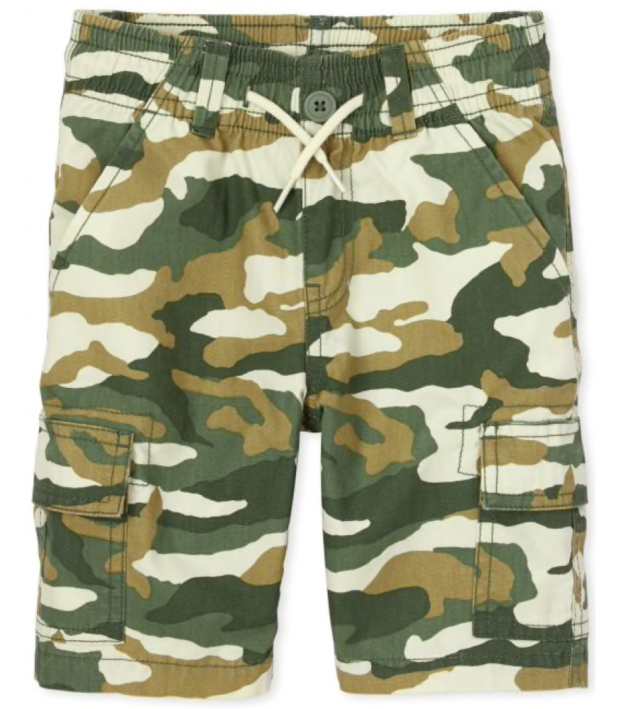 green camo cargo shorts