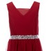 Xtraordinary Red Illusion Beaded Waist A-Line Dress