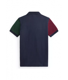 Polo Ralph Lauren Grey With Colored Arms Multi Color Blocked Polo Shirt.