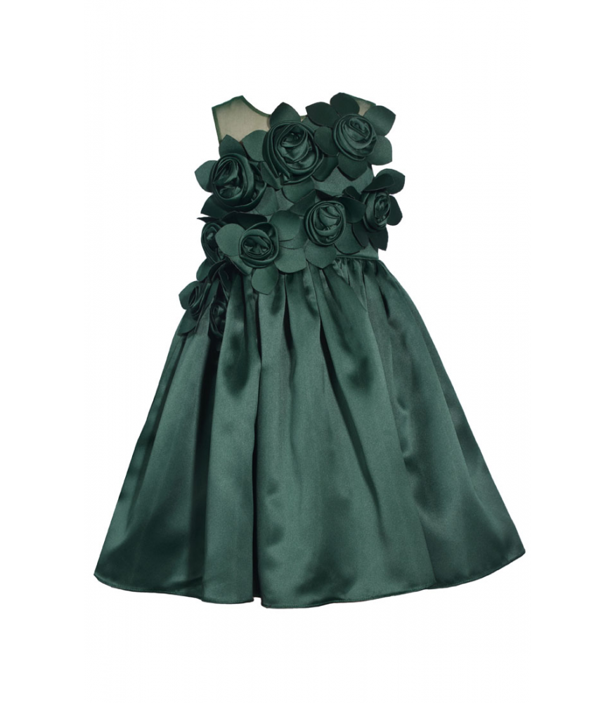 bonnie young green dress PLEATED DRESS WITH RUFFLE HEM – BY. Bonnie Young main image 0