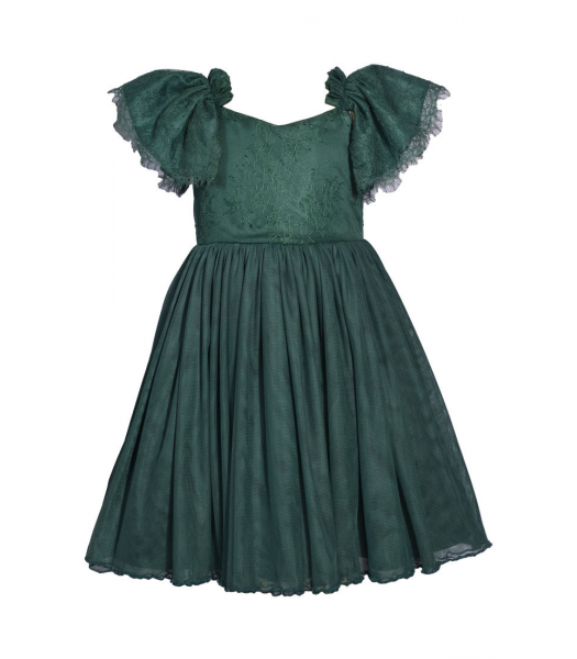bonnie young green dress BONNIE Off Shoulder Tulip Mini Dress with Corsetry Detail in Emerald G