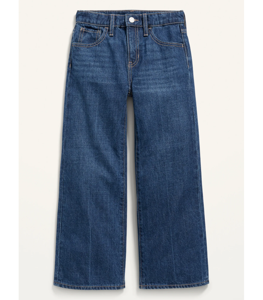 Old Navy Blue Baggy High Waisted Wide Leg Girls Jeans