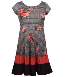 Bonnie Jean Multi Floral Pleated Skater Dress