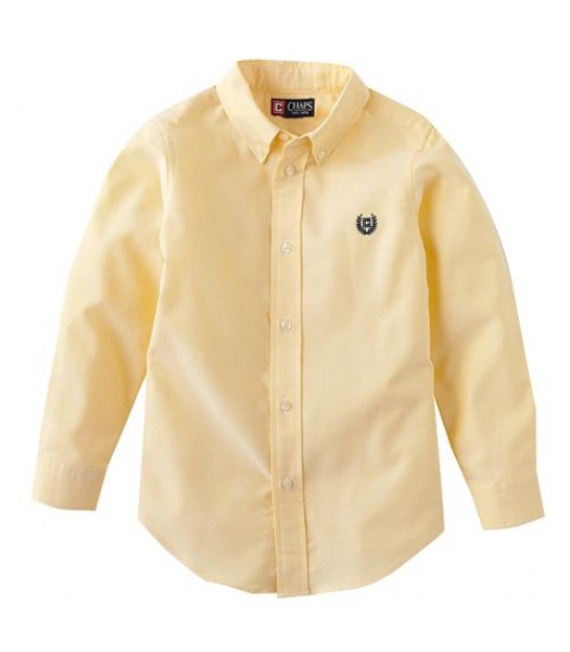 Chaps Yellow Solid Oxford L/S Shirt 