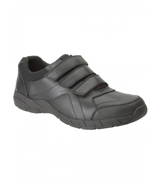 Clarks Black Bootleg 3 Strap School Shoes 