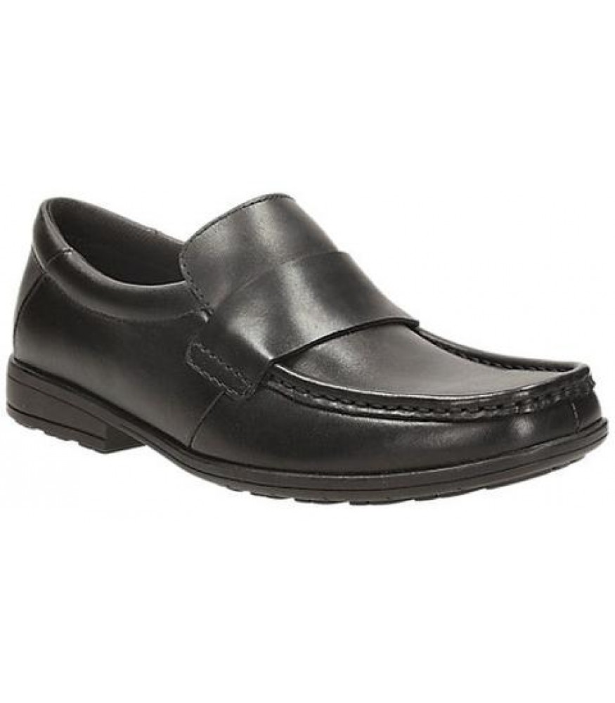 clarks boys black school shoes