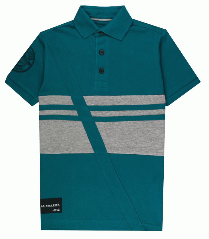 diagonal stripe polo shirt