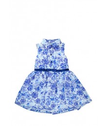 nanette blue floral chiffon skirt dress