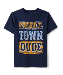 Childrens Place Navy Small Town Dude Tee