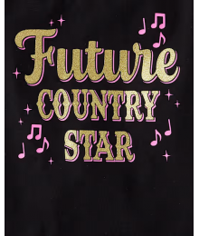 Childrens Place Black Future Country Star Graphic Tee
