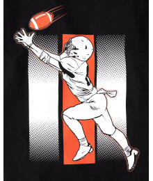 Childrens Place Black Glow Football Player Tee