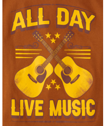 Childrens Place Brown All Day Live Music Tee