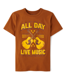 Childrens Place Brown All Day Live Music Tee