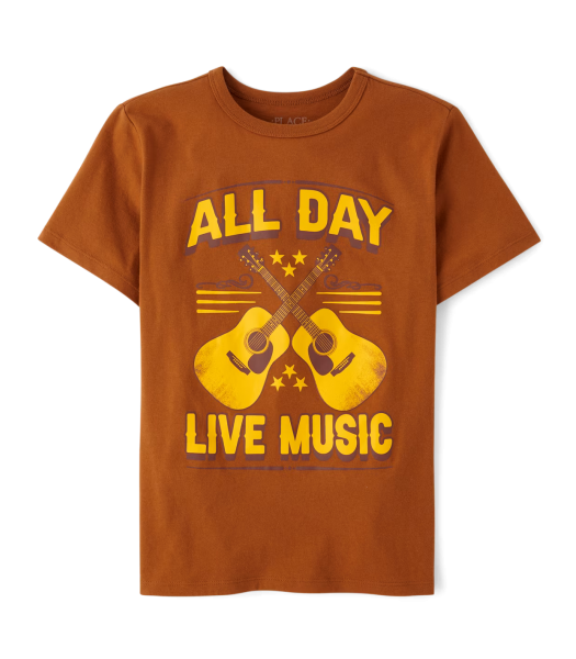 Childrens Place Brown All Day Live Music Tee