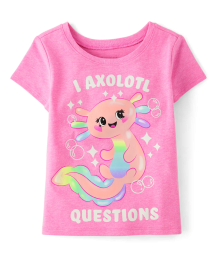 Childrens Place Pink I Axolotl Questions Tee