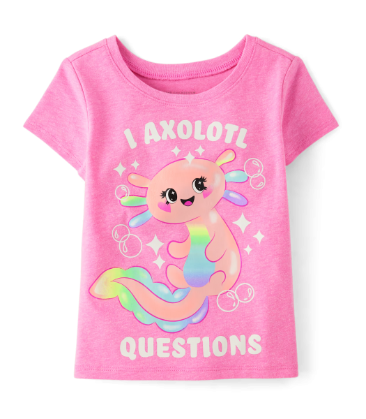 Childrens Place Pink I Axolotl Questions Tee