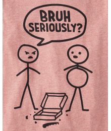 Childrens Place Maroon Bruh Seriously Graphic Tee