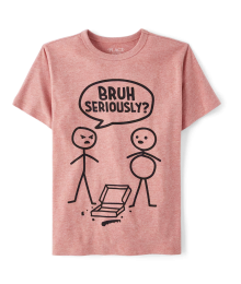 Childrens Place Maroon Bruh Seriously Graphic Tee