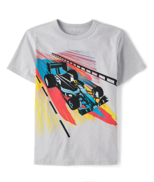 Childrens Place Grey Race Car Tee