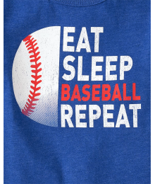 Childrens Place Blue Eat Sleep Baseball Graphic Tee