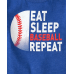 Childrens Place Blue Eat Sleep Baseball Graphic Tee