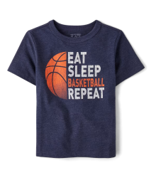 Childrens Place Tidal Eat Sleep Basketball Graphic Tee