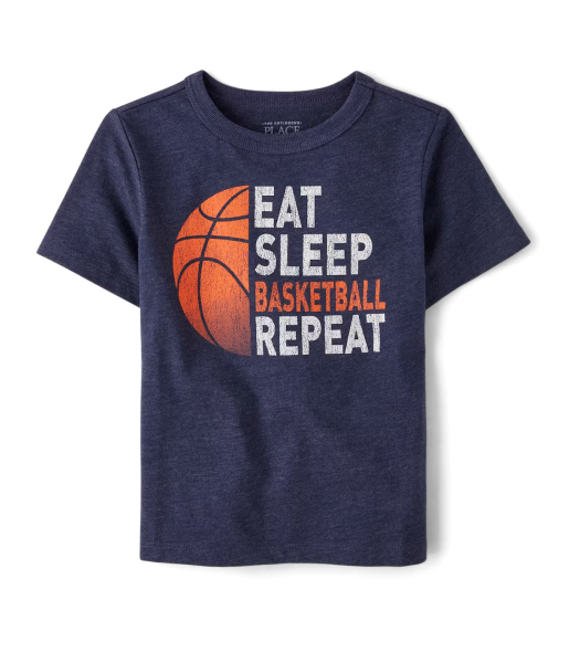 Childrens Place Tidal Eat Sleep Basketball Graphic Tee