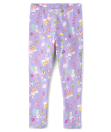 Childrens Place Petal Purple Multi Print Capri Leggings
