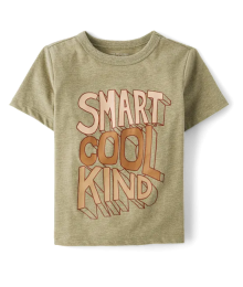 Childrens Place Light Green Smart Cool Kind Graphic Tee