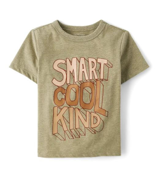 Childrens Place Light Green Smart Cool Kind Graphic Tee