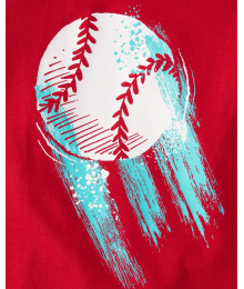 Childrens Place Classic Red Baseball Graphic Tee