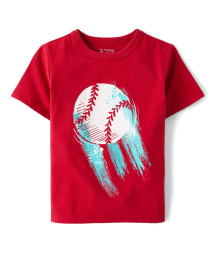 Childrens Place Classic Red Baseball Graphic Tee