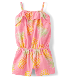 Childrens Place Pink Print Pineaple Romper