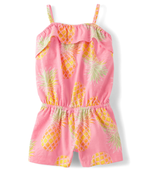 Childrens Place Pink Print Pineaple Romper