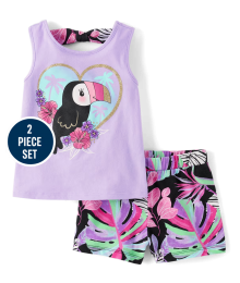 Childrens Place Purple/Black 2 Piece Outfit Set