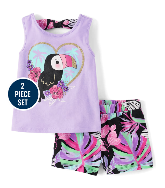 Childrens Place Purple/Black 2 Piece Outfit Set