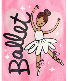 Childrens Place Pink Ballet Girl Tee