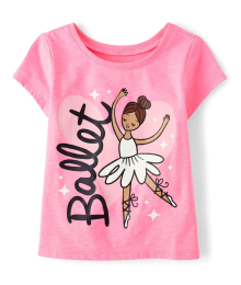 Childrens Place Pink Ballet Girl Tee