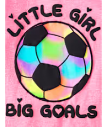 Childrens Place Pink Neon Soccer Graphic Tee