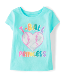 Childrens Place Skyblue T-Ball Princess Tee